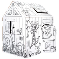 Cardboard Colour-In Playhouse - Farmhouse