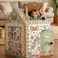 Cardboard Colour-In Playhouse - Unicorn