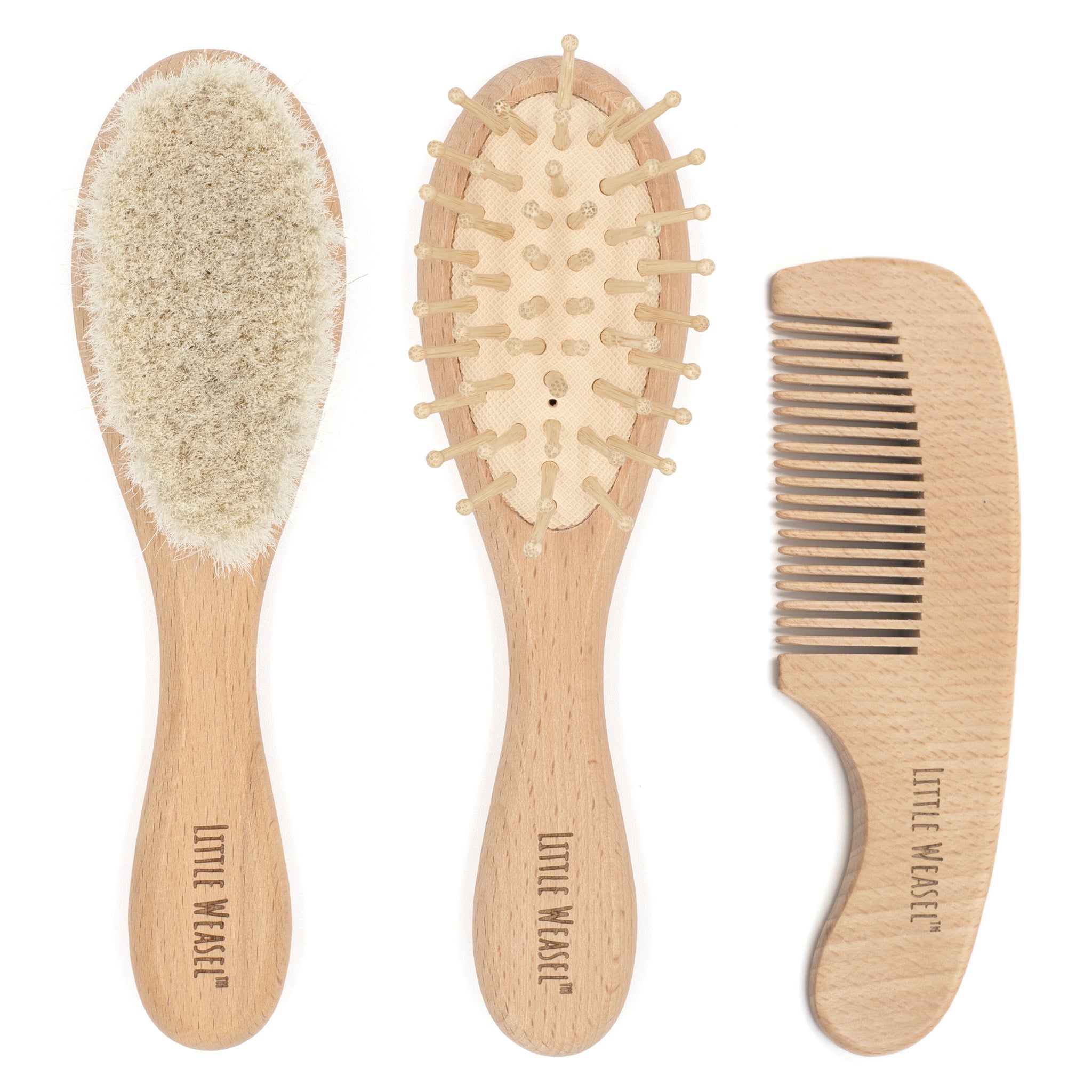Baby Hair Brush and Comb, Wooden Hair Brush