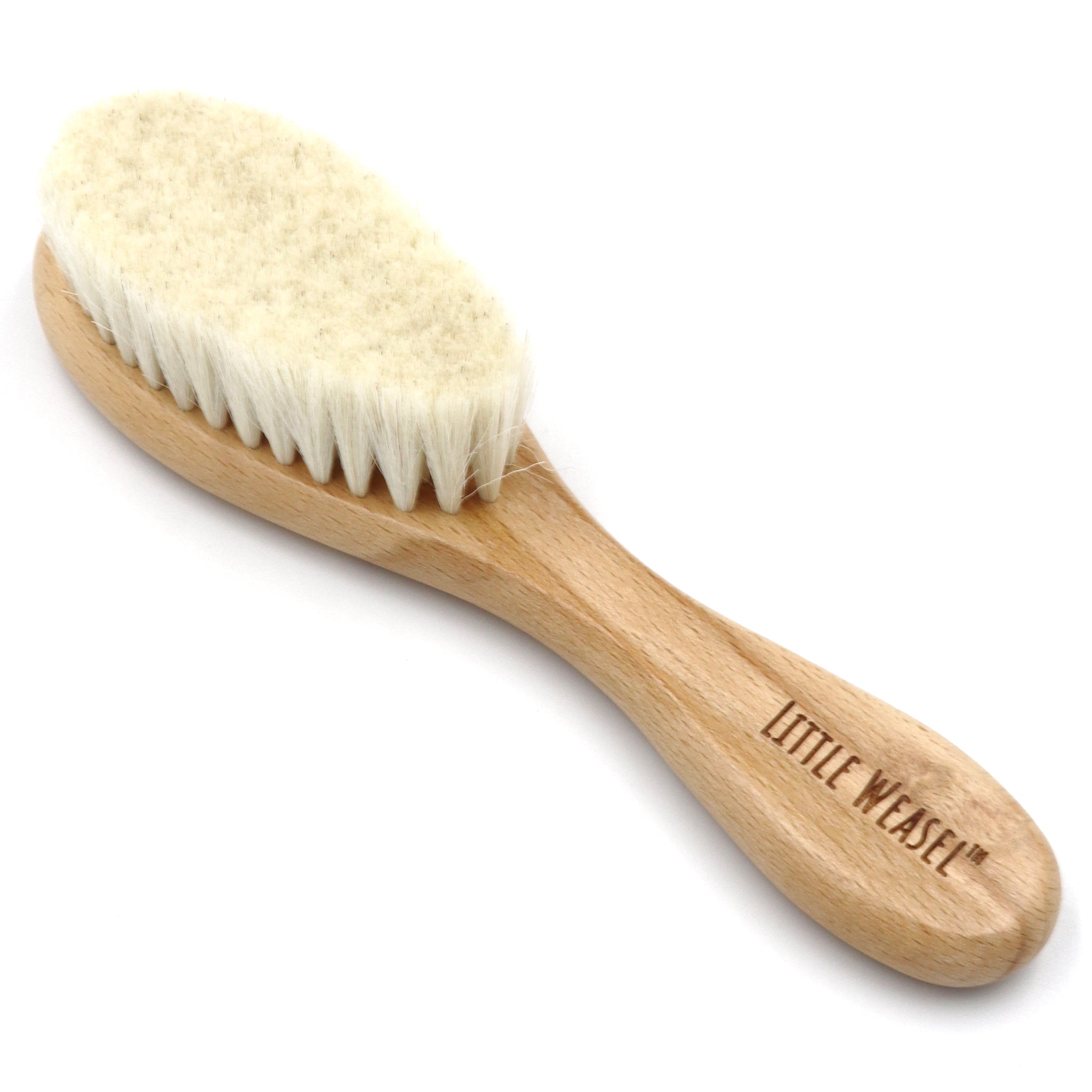 Baby Hair Brush Gentle Goat's Wool Bristles Little Weasel