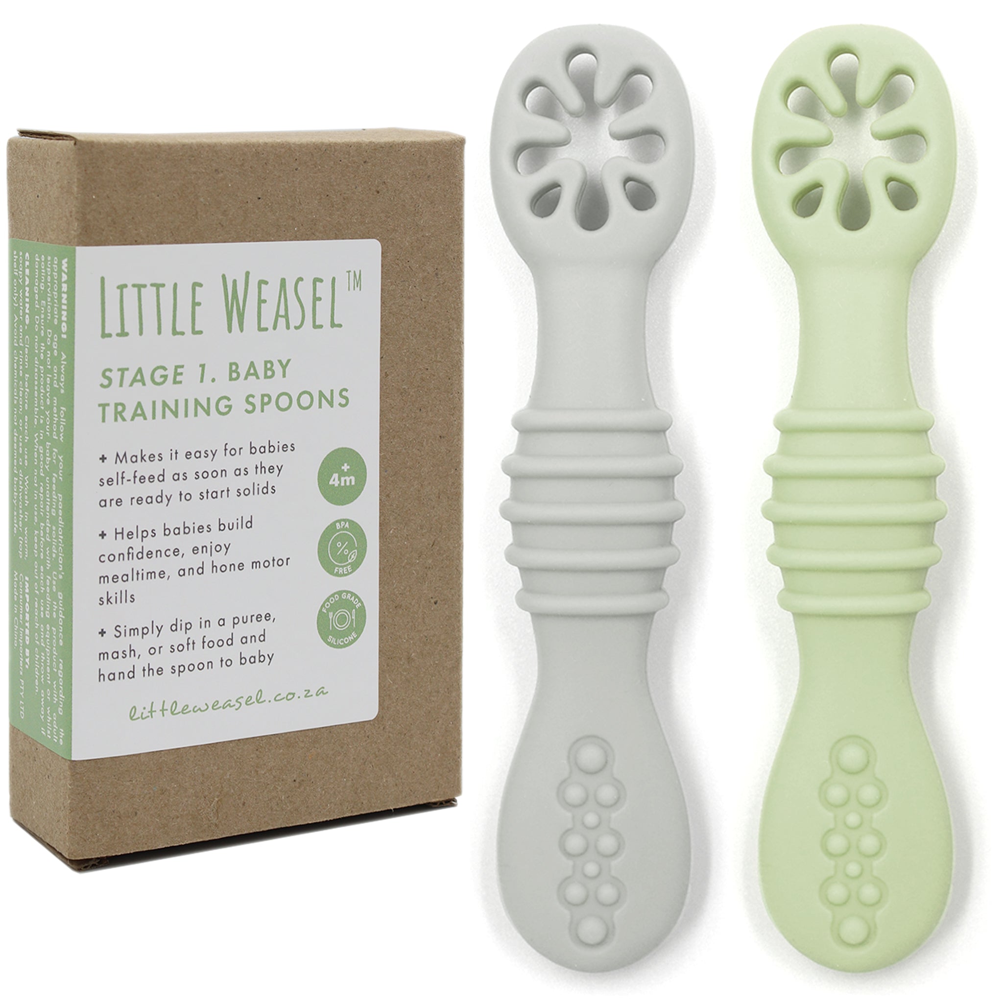 Stage 1 Baby Training Spoons for Self-Feeding – Little Weasel ZA