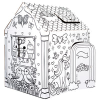 Cardboard Colour-In Playhouse - Unicorn