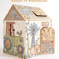 Cardboard Colour-In Playhouse - Farmhouse