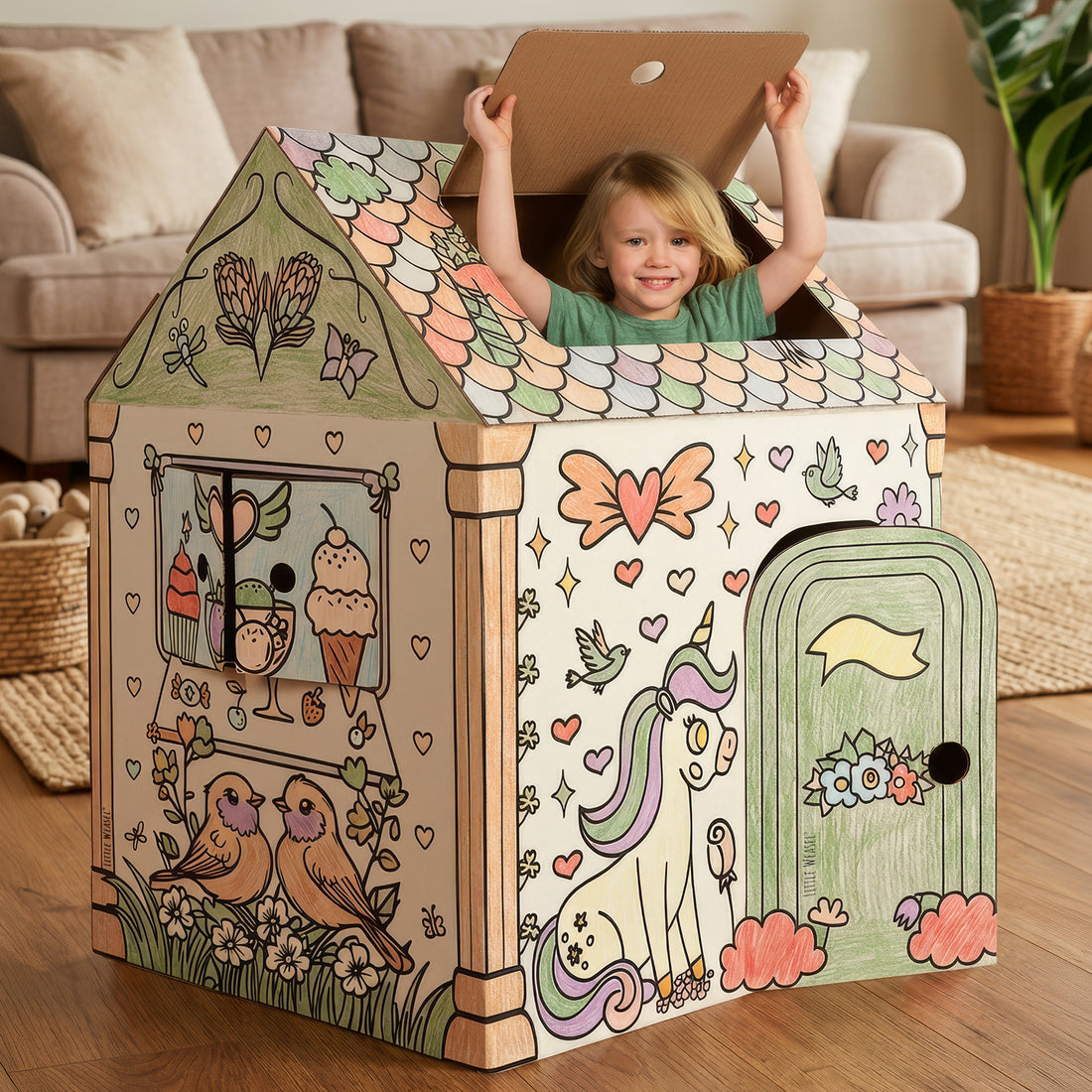 Cardboard Colour-In Playhouses