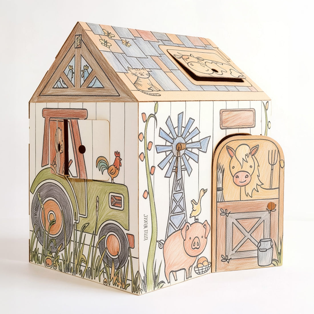 Cardboard Colour-In Playhouses