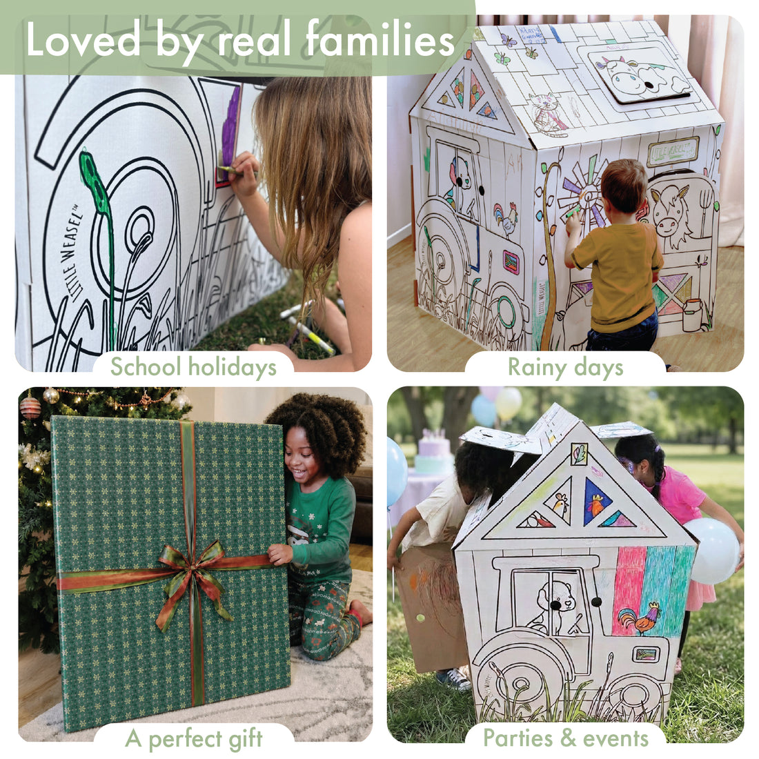 Cardboard Colour-In Playhouses