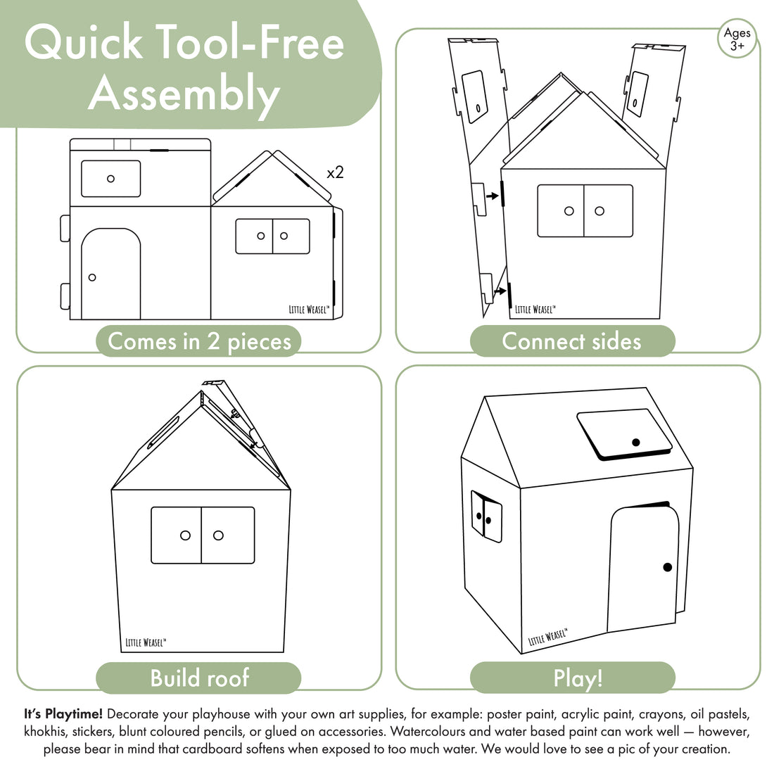 Cardboard Colour-In Playhouses