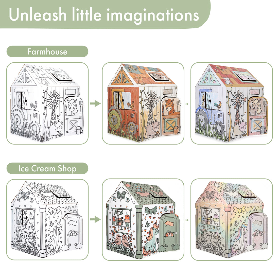 Cardboard Colour-In Playhouses
