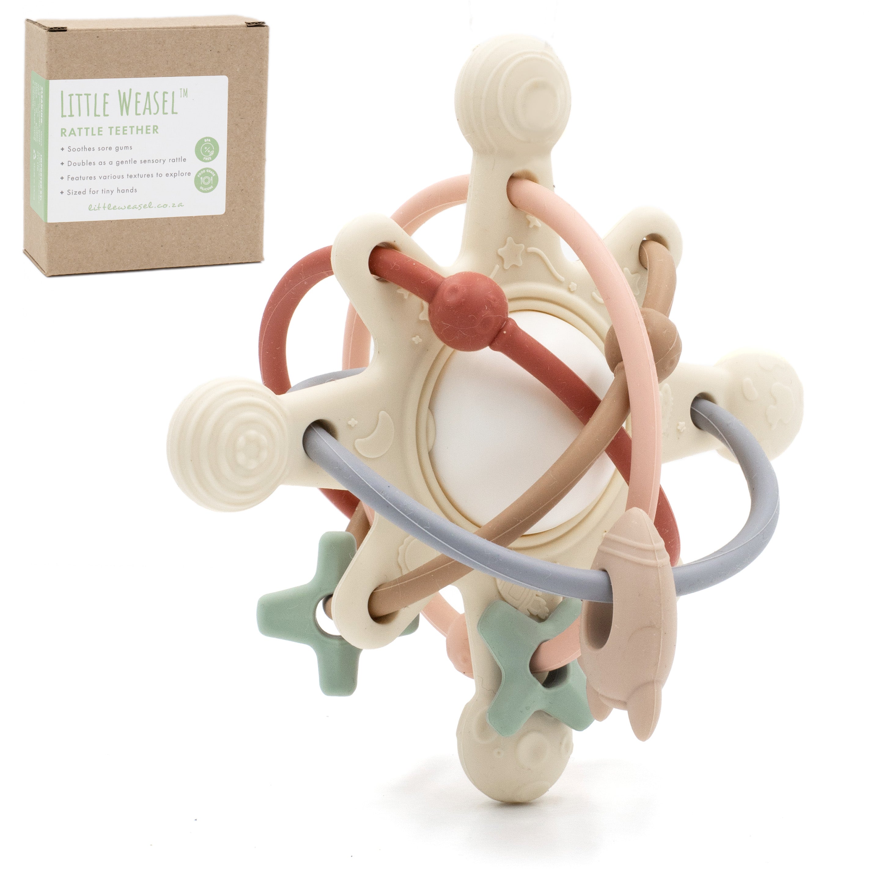 Teether Rattle Packaging Rattle Teether and Chew Toy for Baby - Pastel | Little Weasel – Little ...