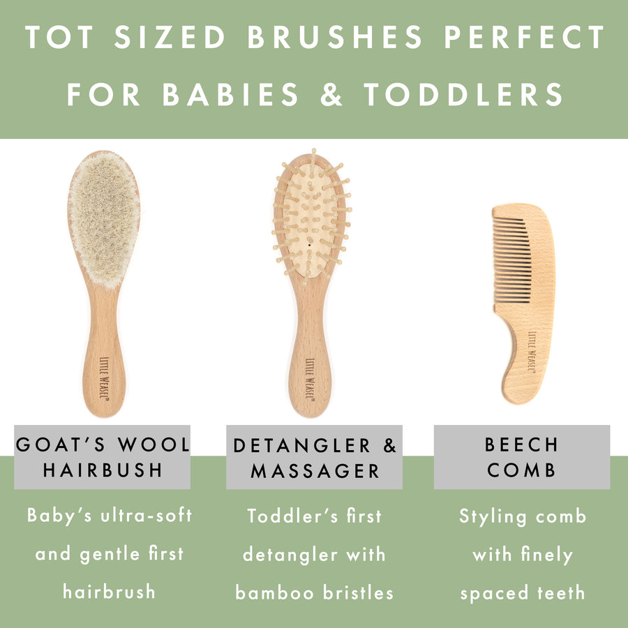 Beech Baby Hairbrush and Comb Set