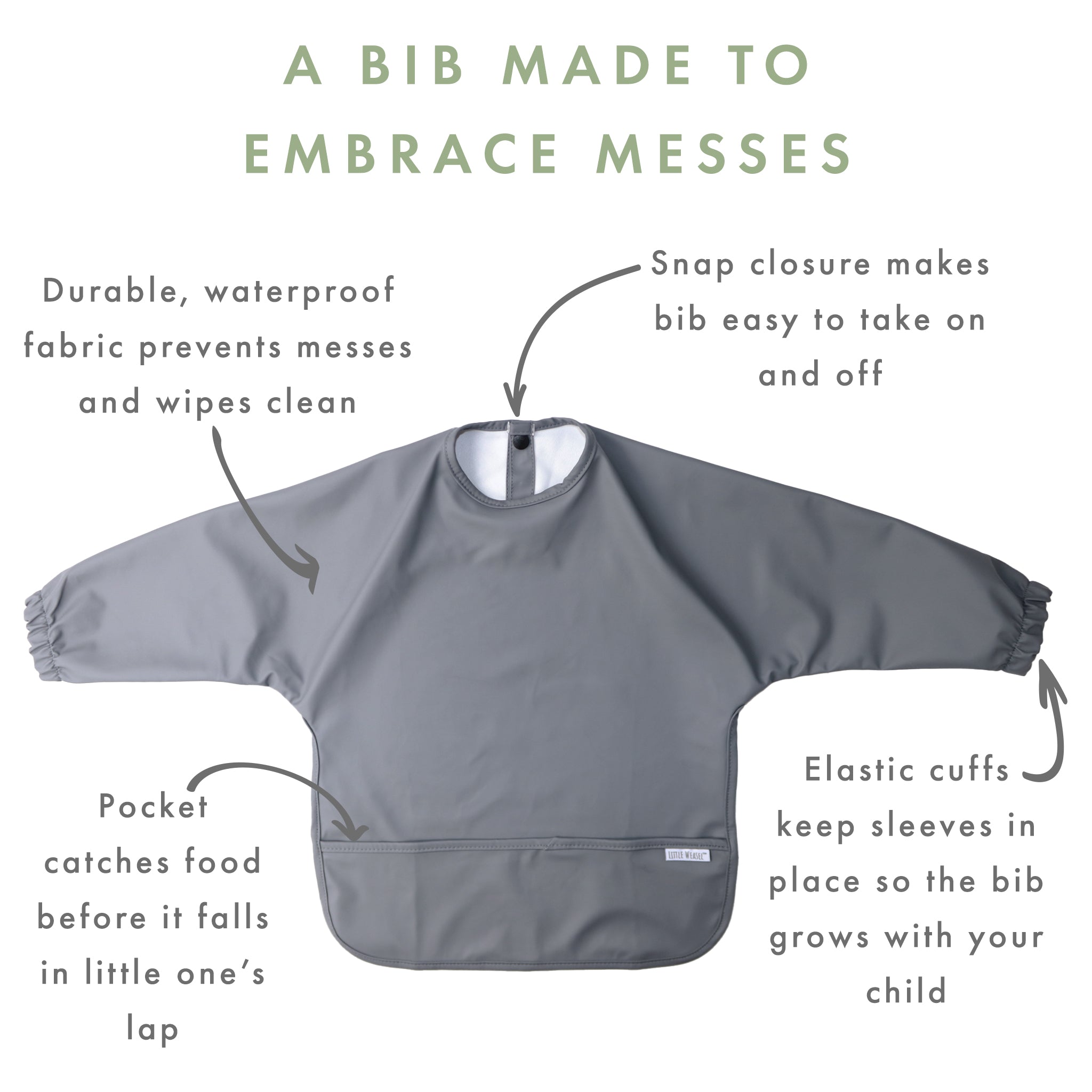 Imported Quality Waterproof Baby Bibs/Apron/Napkins - Long Sleeves Bib In Blue Color main image 1
